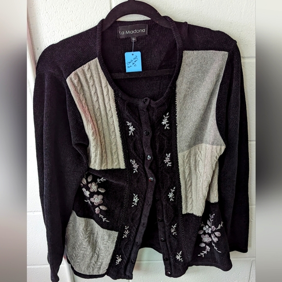 La Madona cardigan sweater size XL women's casual knit vintage - Picture 1 of 6